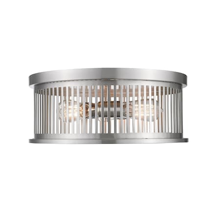 Z-Lite Camellia 3 Light Flush Mount, Brushed Nickel 334F3BN